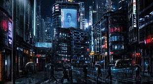 New York Times Square, Blade Rrunner, Dark Cyberpunk, cyber, movies