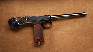 black and red ball-joint pistol, gun, pistol, Borchardt C-93