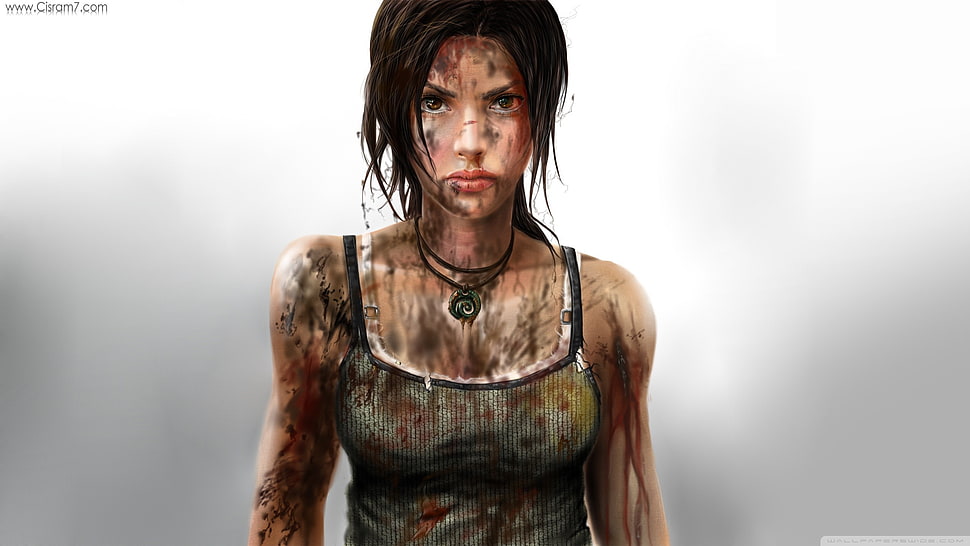 Tomb Raider illustration, Tomb Raider, drawing, video games, dirty HD wallpaper