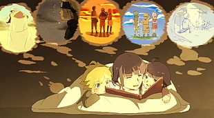 Hinata, Boruto, and Hanabi illustration, Naruto Shippuuden, Uzumaki Naruto, Hyuuga Hinata, Uzumaki Boruto HD wallpaper