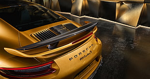 yellow Porsche 911 Caymen S HD wallpaper