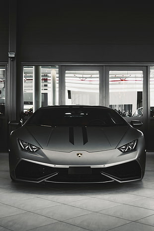 gray Lamborghini car