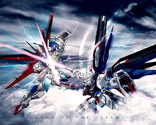 Clash of Titans digital wallpaper, mech, Gundam, Gundam Seed, robot HD wallpaper