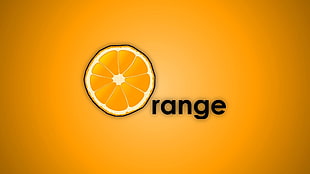 Orange logo, minimalism, text, orange, fruit