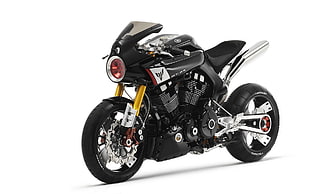 black naked motorcycle, Yamaha MT-09, motorcycle, white background, vehicle