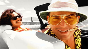 men's yellow and black floral collared top, Fear and Loathing in Las Vegas, movies, Johnny Depp