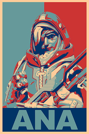 Ana character vector art, propaganda, Ana (Overwatch), Overwatch, Gamer HD wallpaper