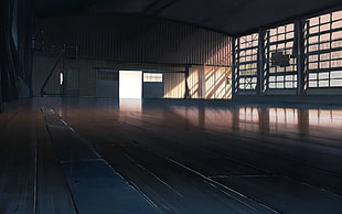 brown wooden floor, gyms, room, basketball, animation
