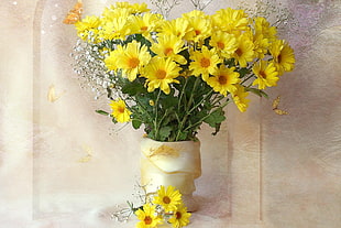 Chrysanthemums,  Yellow,  Flowers,  Bouquets HD wallpaper