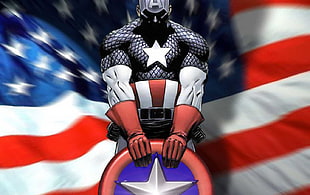 Captain America holding shield