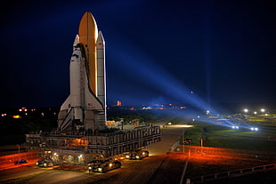 white NASA space rocket, space shuttle
