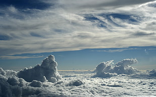 white cumulus clouds HD wallpaper