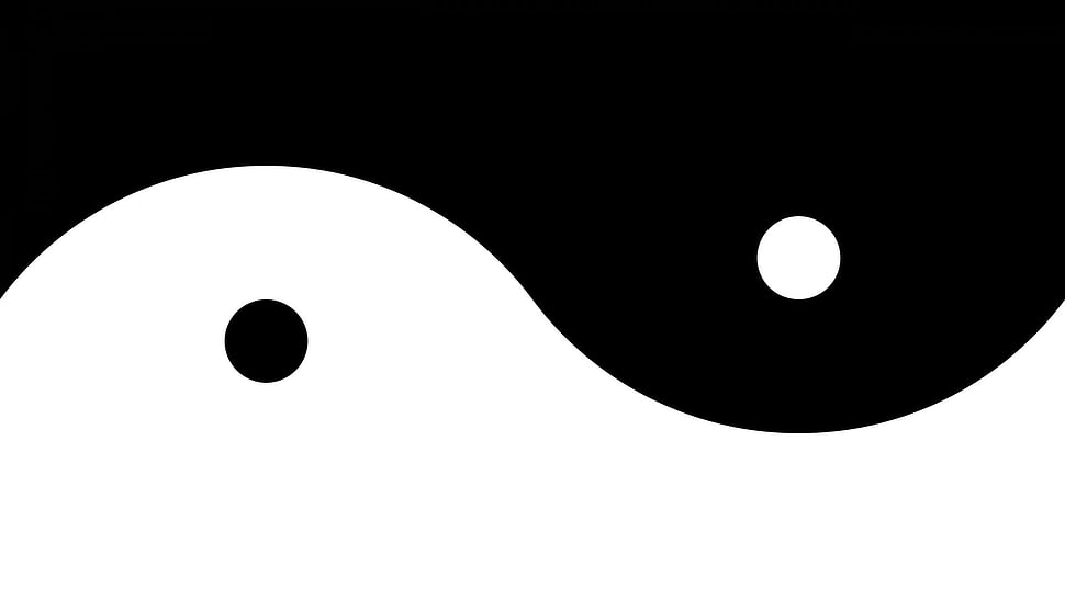 Yin-Yang logo, Yin and Yang HD wallpaper