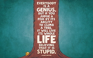 everybody is a genius text HD wallpaper