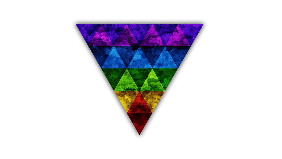 triangle multi-colored illustration, triangle HD wallpaper