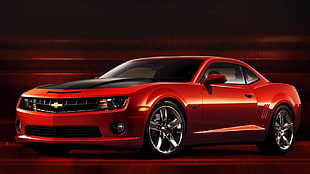 red Chevrolet coupe, Chevrolet, car, Chevrolet Camaro, red cars