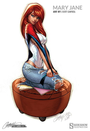 Mary Jane by Scott Campbell illustration HD wallpaper