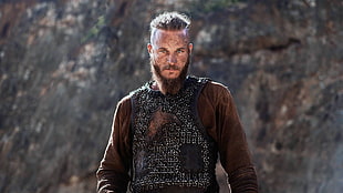 men's brown long-sleeved op, Vikings (TV series), Ragnar Lodbrok, TV HD wallpaper