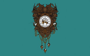 brown pendulum clock