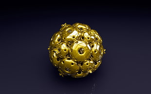 round gold-colored ball ornament HD wallpaper