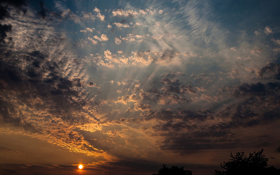 white clouds, sky, clouds, Sun HD wallpaper