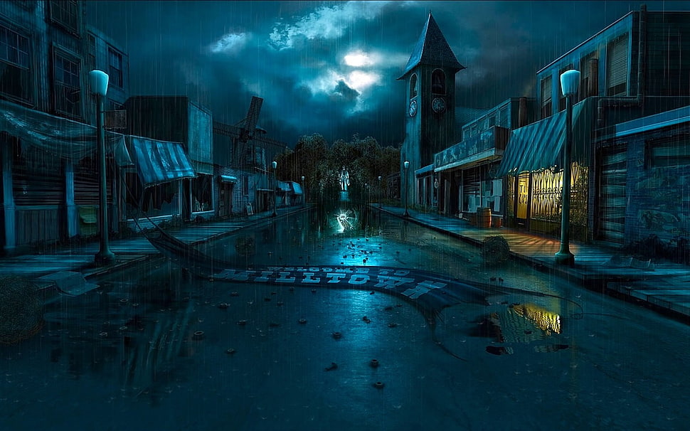 brown concrete building, 3D, artwork, apocalyptic HD wallpaper