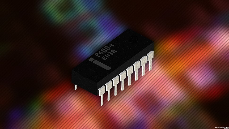 black P4004 2113R, Trixel, isometric, Intel, CPU HD wallpaper