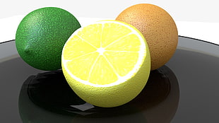 orange, lemon, and kiwi fruits HD wallpaper