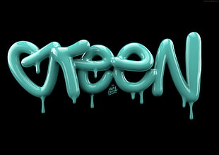 green text overlay, typography, abstract, 3D HD wallpaper