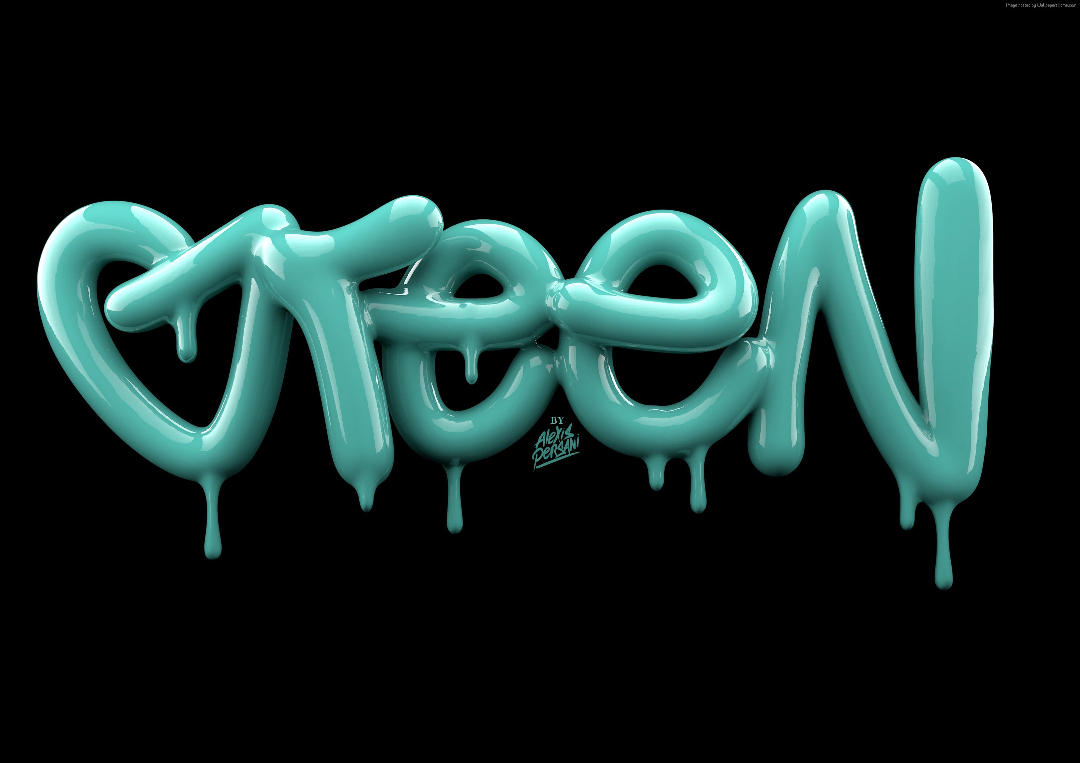 Green Text Overlay Typography Abstract 3d Hd Wallpaper Wallpaper Flare