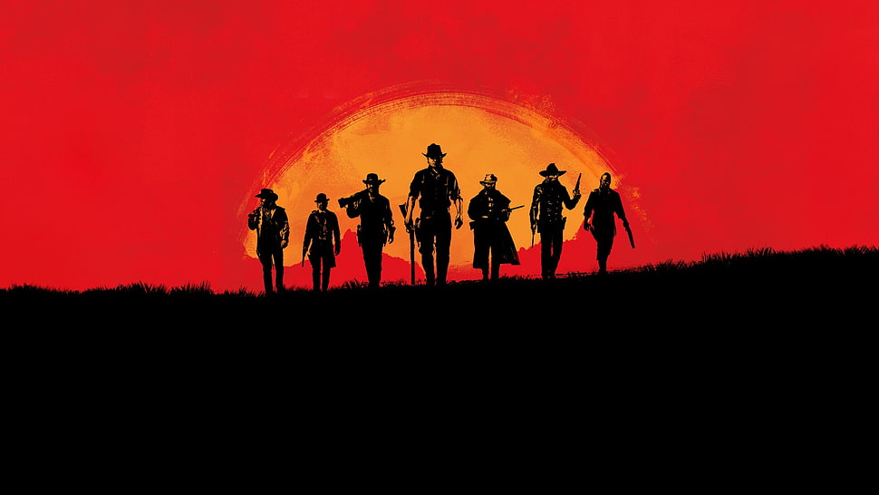seven characters holding weapons digital wallpaper, Red Dead Redemption, gamers, video games, Gamer HD wallpaper