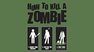 How to Kill a Zombie signage, quote, humor, infographics, zombies HD wallpaper