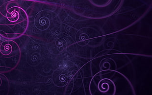 purple and pink Damask digital wallpaper, abstract, purple, spiral