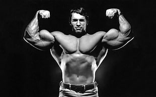 men's black leather belt, men, Arnold Schwarzenegger, celebrity, Bodybuilder