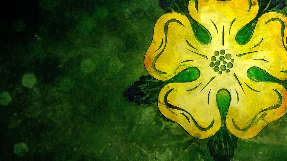 yellow flower painting, Game of Thrones, sigils, House Tyrell HD wallpaper