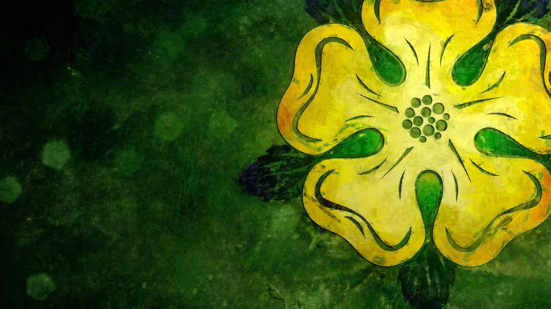 yellow flower painting, Game of Thrones, sigils, House Tyrell