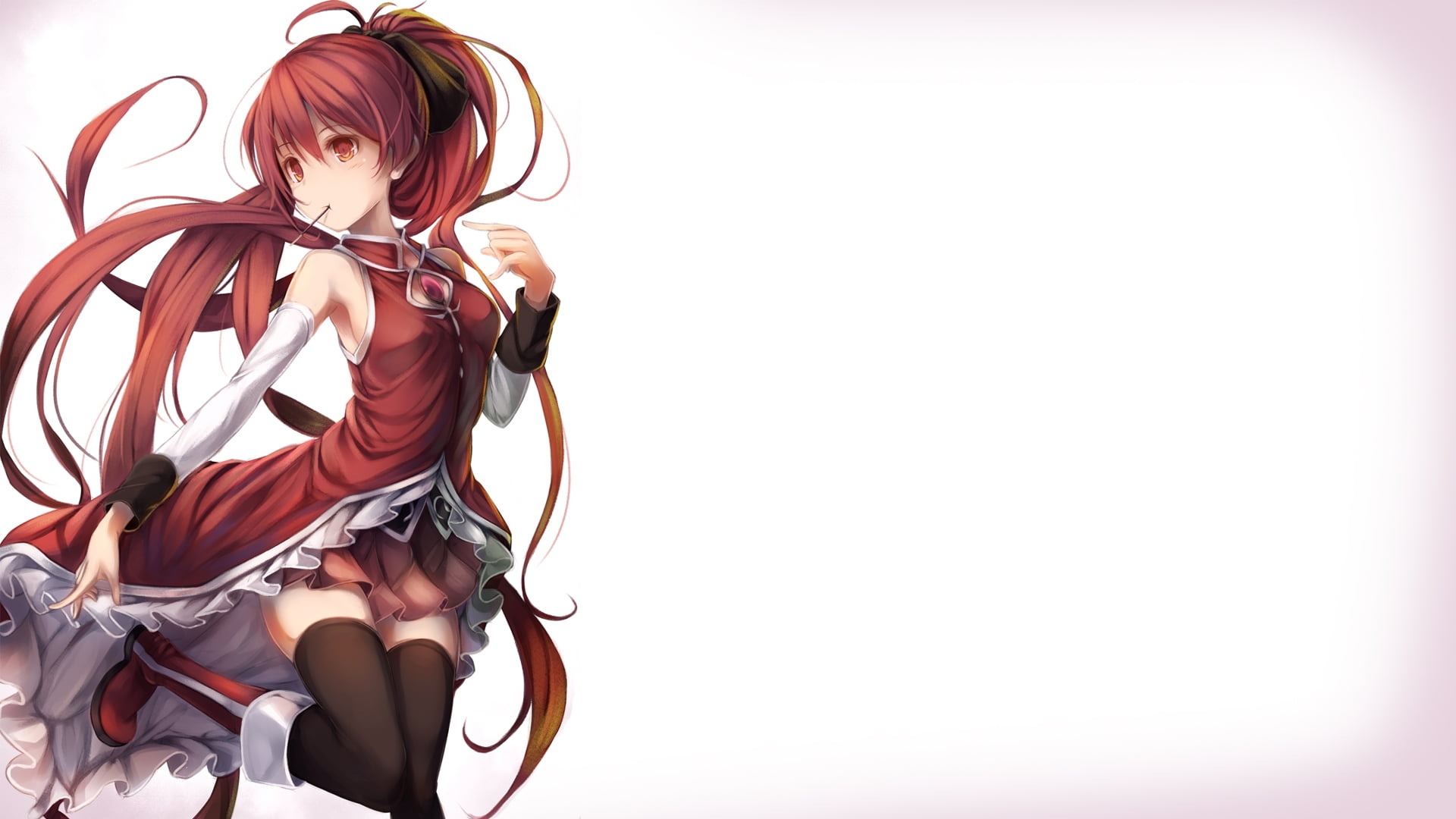 illustration of a red-haired anime girl character
