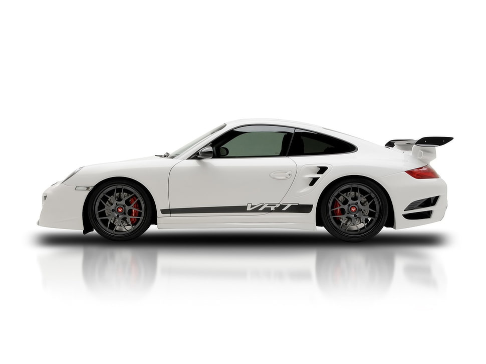 white coupe HD wallpaper