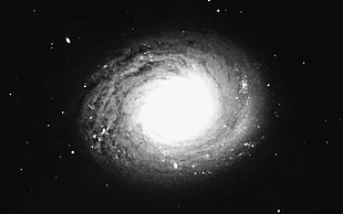 greyscale nebula illustration, space, galaxy, stars, monochrome
