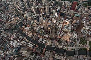 aerial view of cityscape HD wallpaper