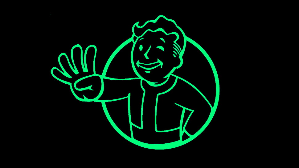 LED man illustration, Fallout, Fallout 4, Vault Boy HD wallpaper