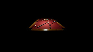 pool balls on red pool table game