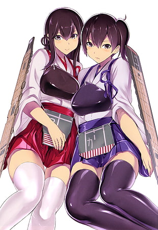 Akagi and Kaga from Kancolle HD wallpaper