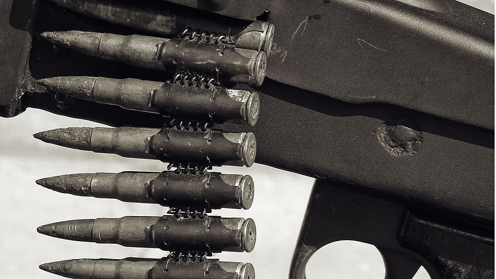 gray rifle bullet lot, gun, ammunition, weapon HD wallpaper