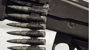 gray rifle bullet lot, gun, ammunition, weapon
