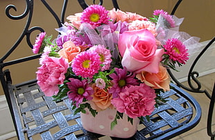 pink artificial flowers decors