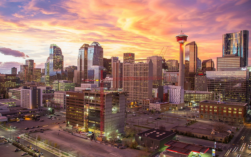 cityscape digital wallpaper, Canada, Calgary, Alberta, city HD wallpaper