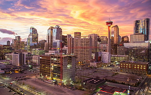 cityscape digital wallpaper, Canada, Calgary, Alberta, city