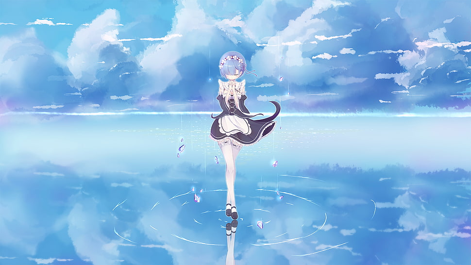 Rem from Re Zero illustration HD wallpaper