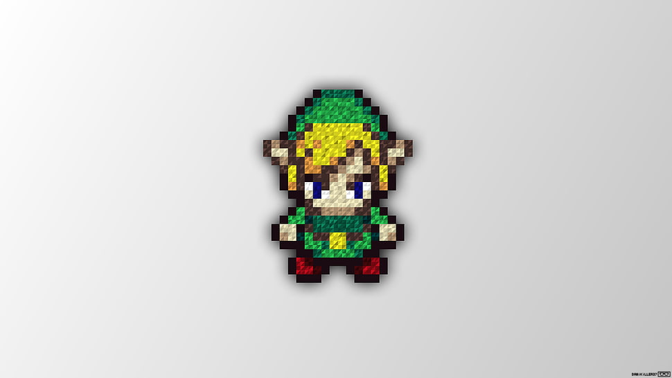 Minecraft character illustration, Link, The Legend of Zelda, Trixel, pixel art HD wallpaper